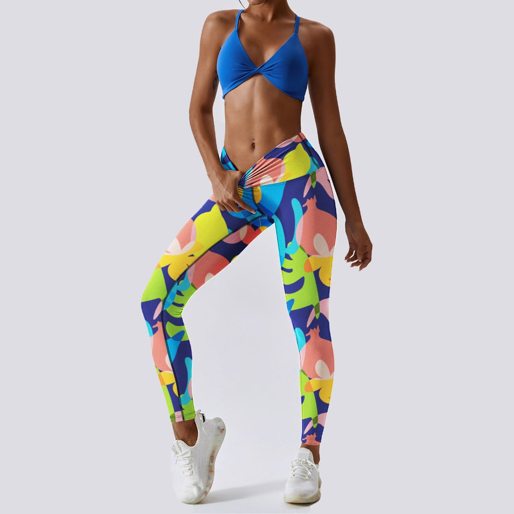 Womens Workout Activewear 90%Polyester 10%Spandex Leggings XY0307 print logo 4