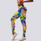 Womens Workout Activewear 90%Polyester 10%Spandex Leggings XY0307 print logo 5