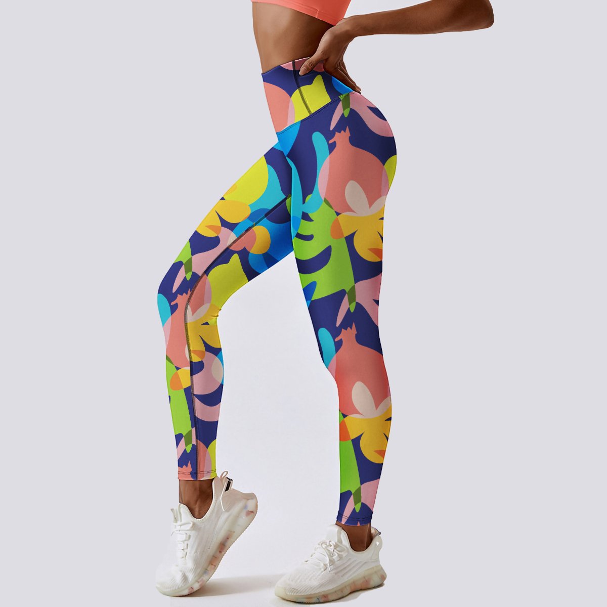 Womens Workout Activewear 90%Polyester 10%Spandex Leggings XY0307 print logo 5