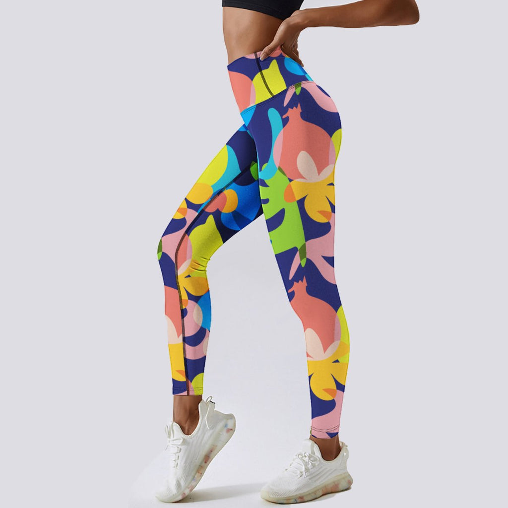 Womens Workout Activewear 90%Polyester 10%Spandex Leggings XY0307 print logo 7