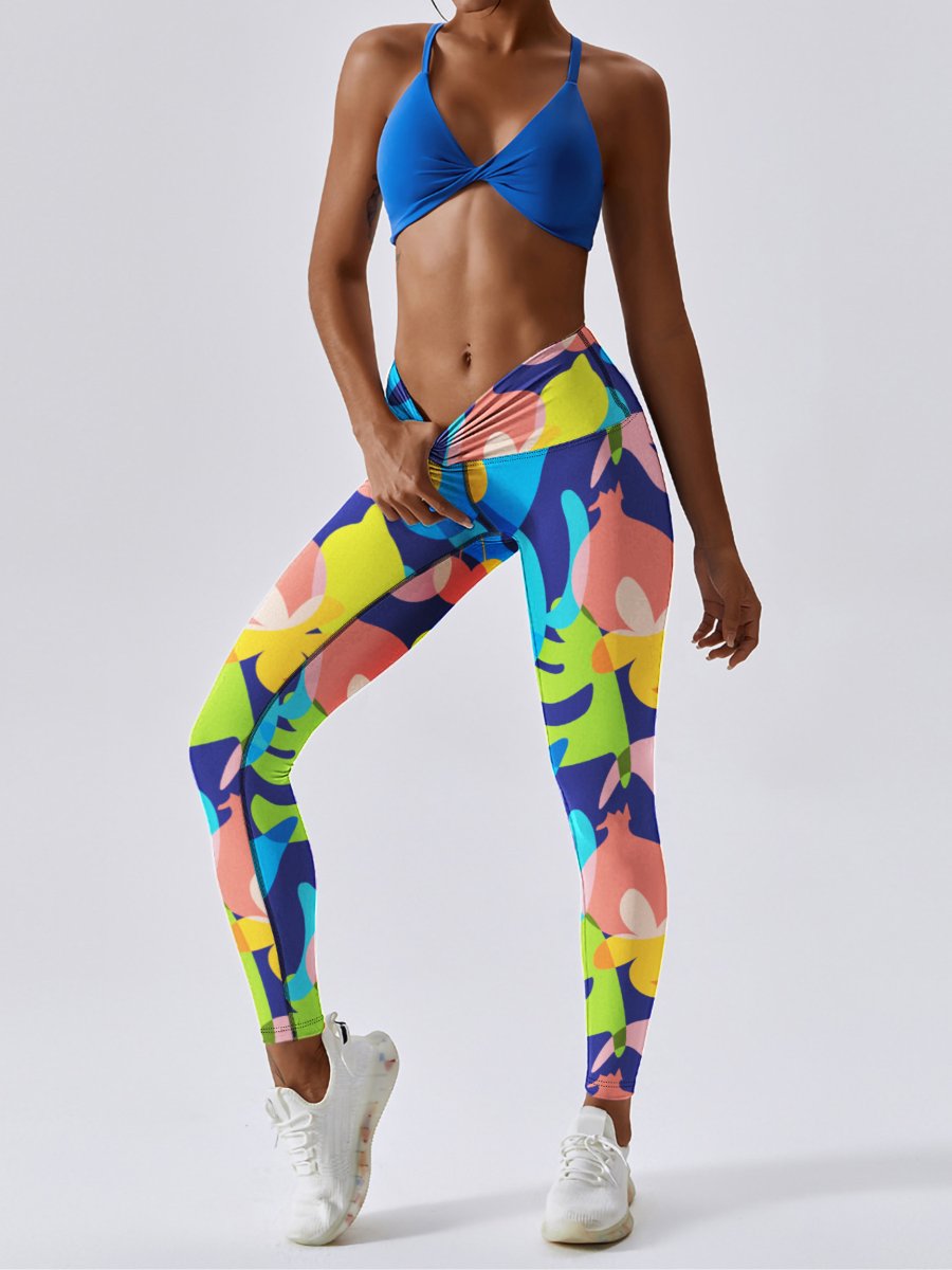 Womens Workout Activewear 90%Polyester 10%Spandex Leggings XY0307 print logo 8