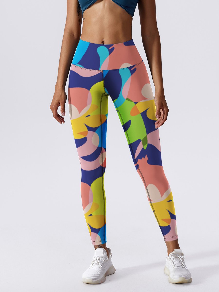 Womens Workout Activewear 90%Polyester 10%Spandex Leggings XY0307 print logo 9