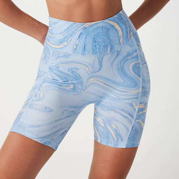 Womens Sports Yoga 90%Polyester 10%Spandex Shorts XY0401 print logo 1