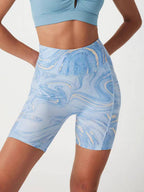 Womens Sports Yoga 90%Polyester 10%Spandex Shorts XY0401 print logo 11