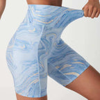 Womens Sports Yoga 90%Polyester 10%Spandex Shorts XY0401 print logo 4