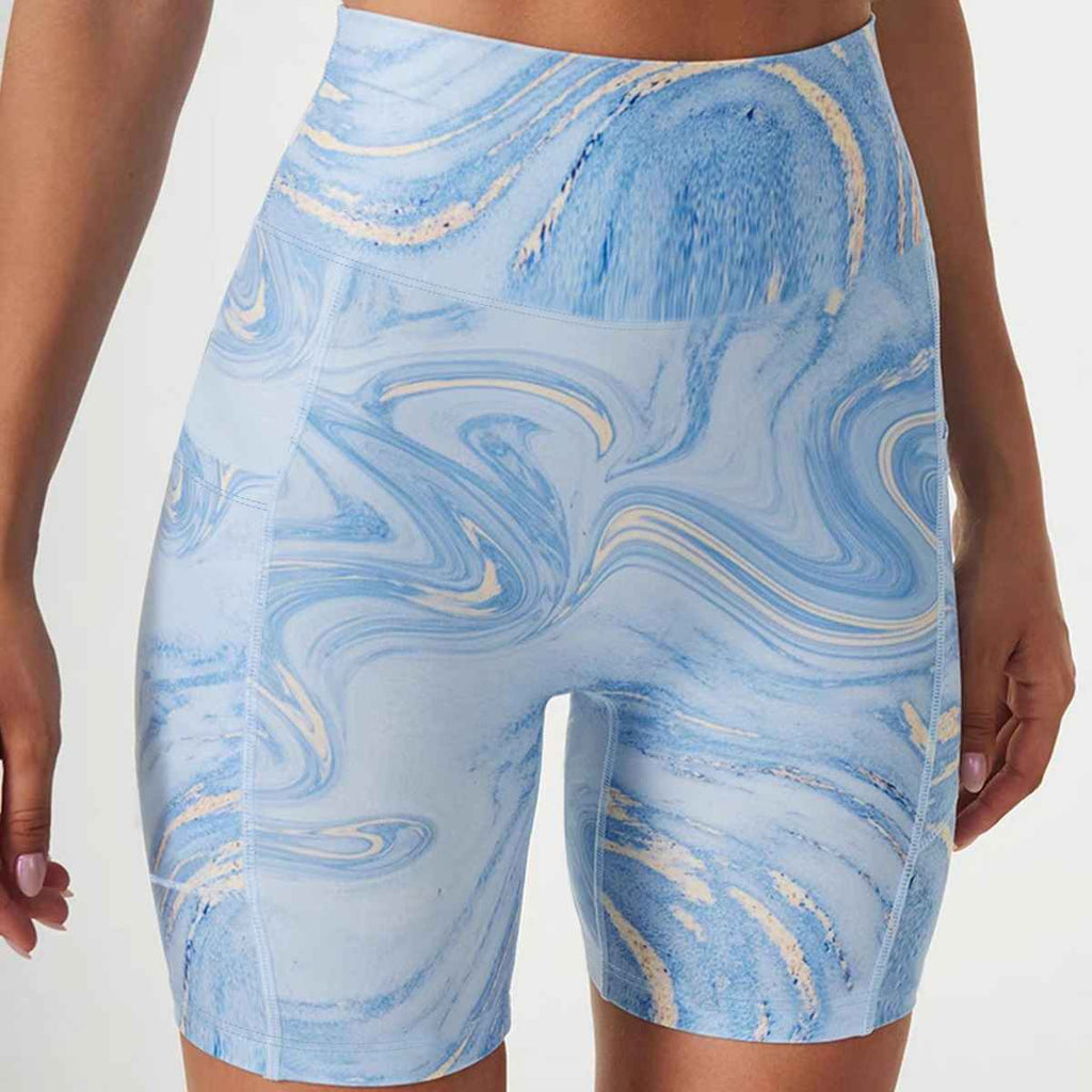 Womens Sports Yoga 90%Polyester 10%Spandex Shorts XY0401 print logo 5