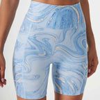 Womens Sports Yoga 90%Polyester 10%Spandex Shorts XY0401 print logo 5