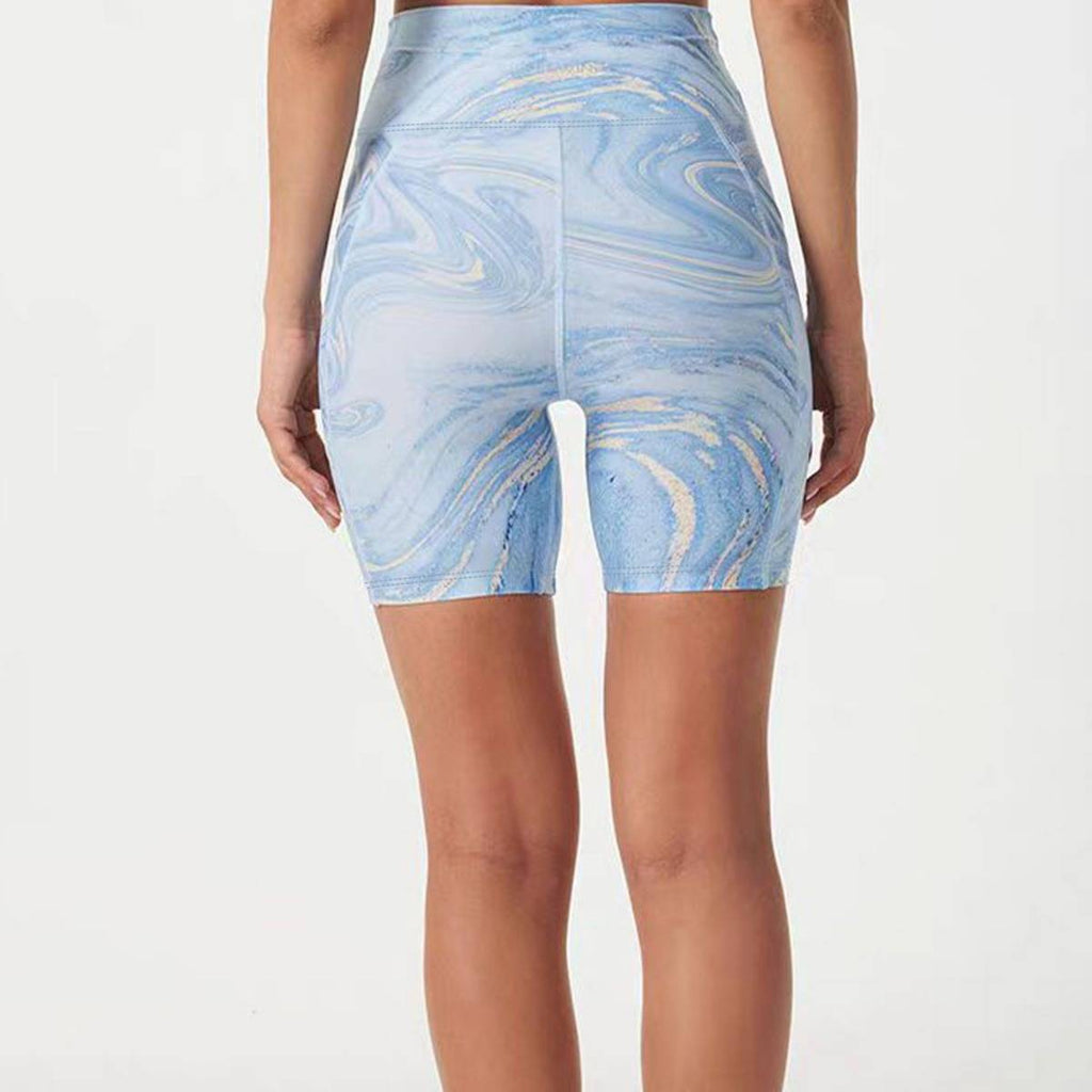 Womens Sports Yoga 90%Polyester 10%Spandex Shorts XY0401 print logo 6