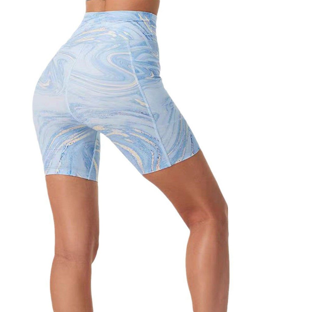 Womens Sports Yoga 90%Polyester 10%Spandex Shorts XY0401 print logo 7