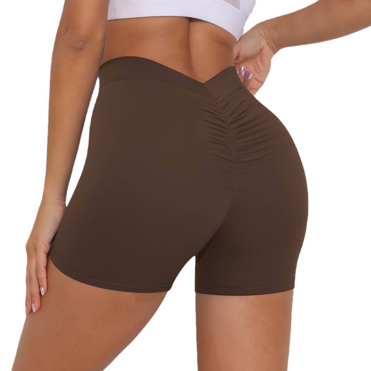 Womens Fitness Yoga 75% nylon 25%spandex Shorts Y-6626 print logo 17