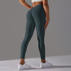 Womens Workout Yoga 75%nylon 25%spandex Leggings Y-6626 print logo 7