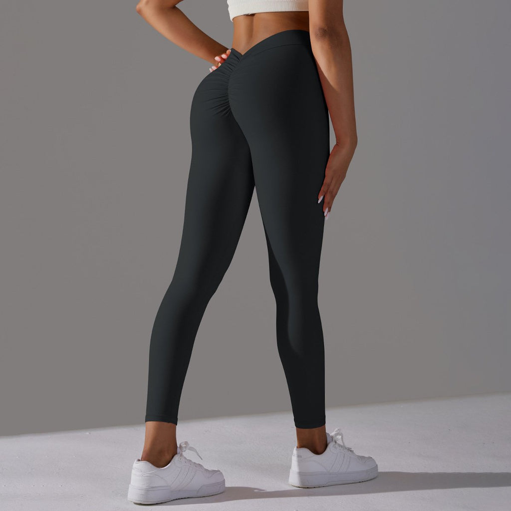 Womens Workout Yoga 75%nylon 25%spandex Leggings Y-6626 print logo 4