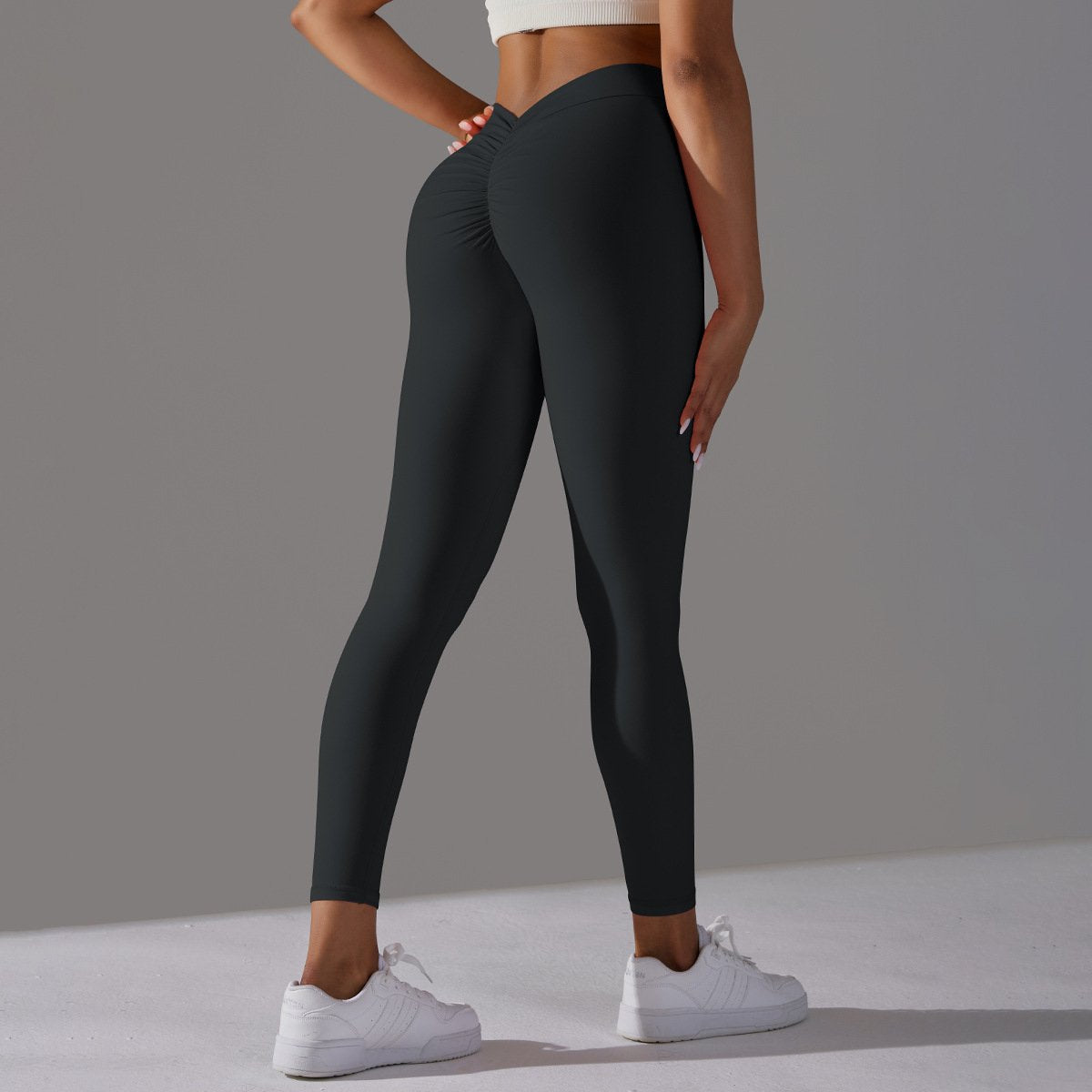 Womens Workout Yoga 75%nylon 25%spandex Leggings Y-6626 print logo 4
