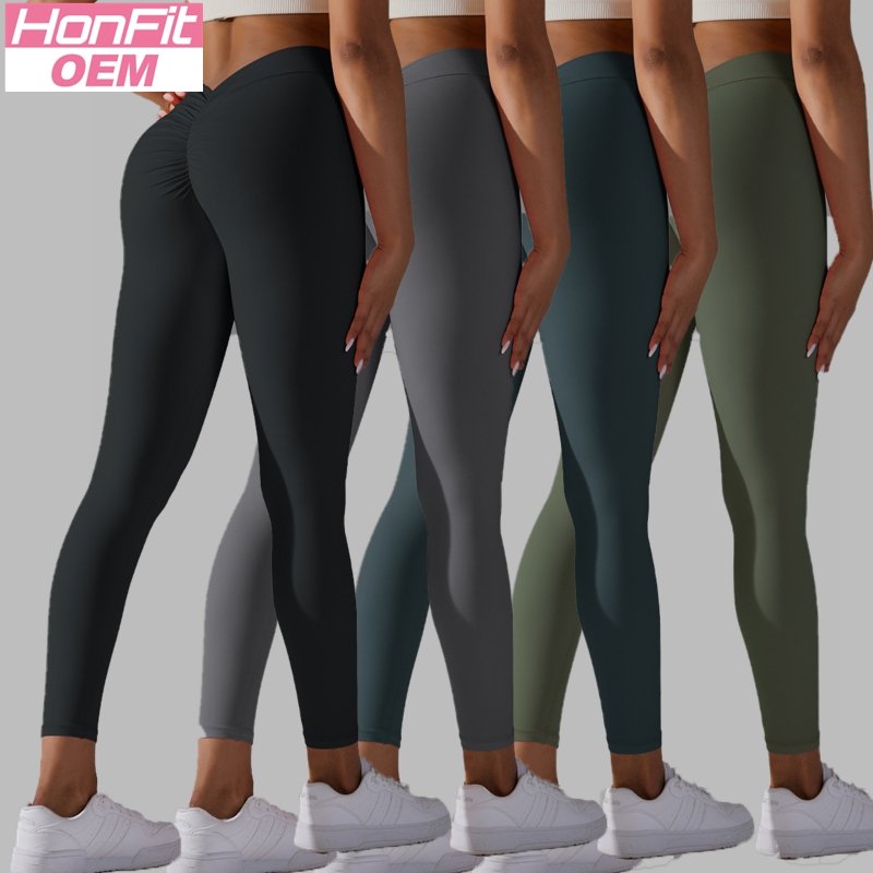 Womens Workout Yoga 75%nylon 25%spandex Leggings Y-6626 print logo 17