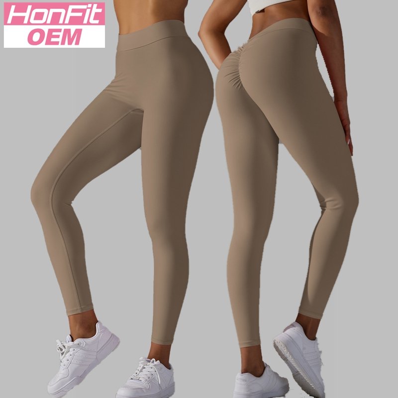 Womens Workout Yoga 75%nylon 25%spandex Leggings Y-6626 print logo 18