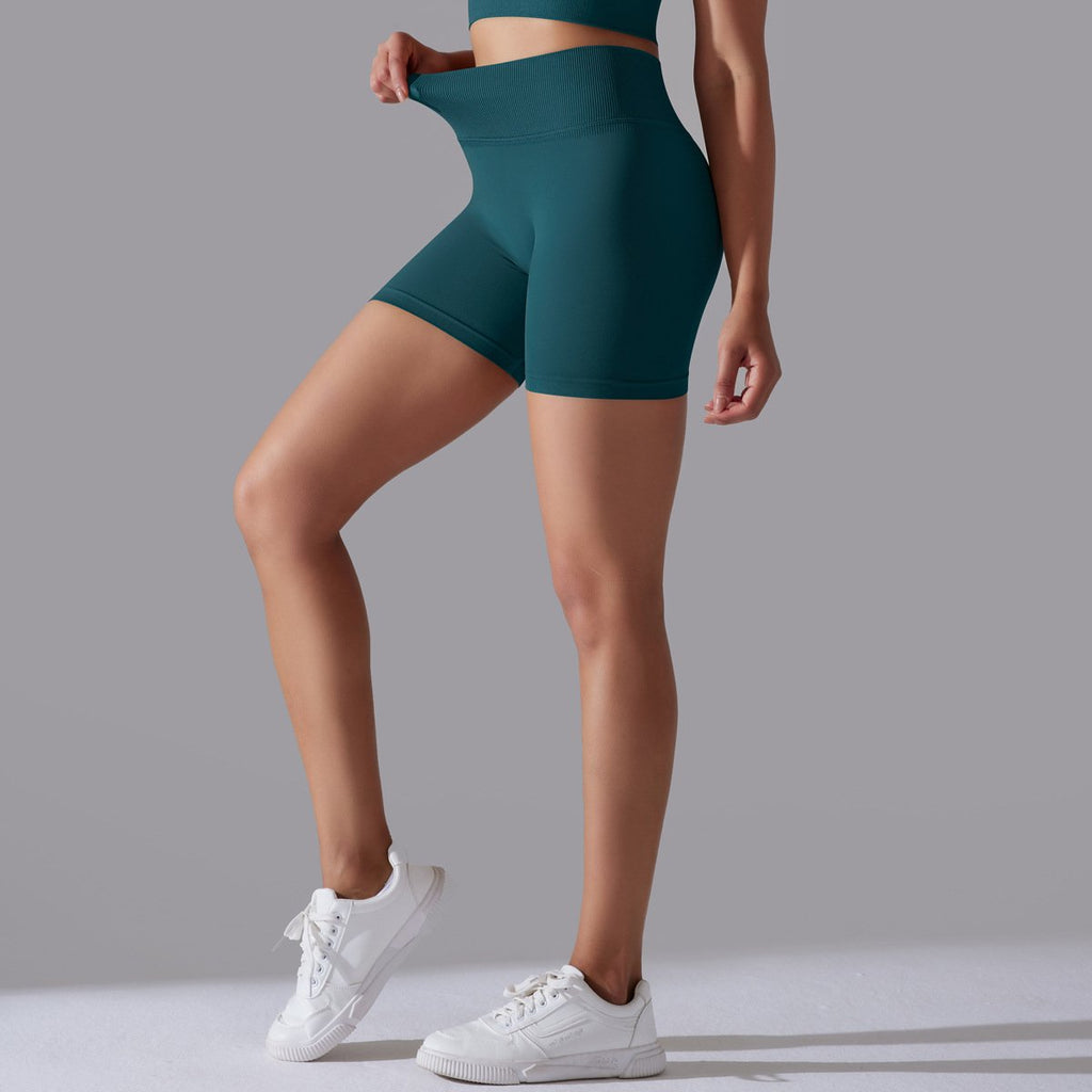 Womens Sports Yoga 90% nylon 10%spandex Seamless Shorts Y-6632 print logo 17