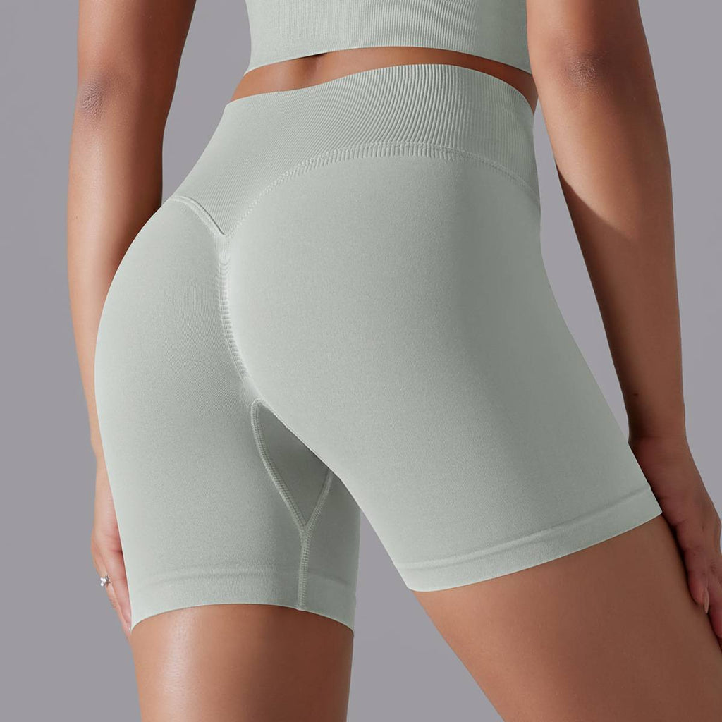 Womens Sports Yoga 90% nylon 10%spandex Seamless Shorts Y-6632 print logo 9