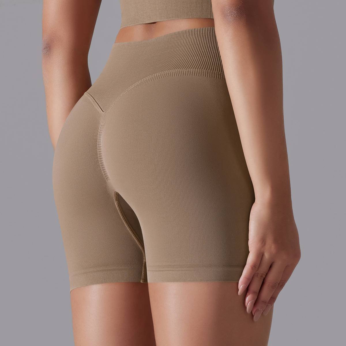 Womens Sports Yoga 90% nylon 10%spandex Seamless Shorts Y-6632 print logo 89