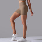 Womens Sports Yoga 90% nylon 10%spandex Seamless Shorts Y-6632 print logo 77