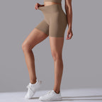 Womens Sports Yoga 90% nylon 10%spandex Seamless Shorts Y-6632 print logo 86