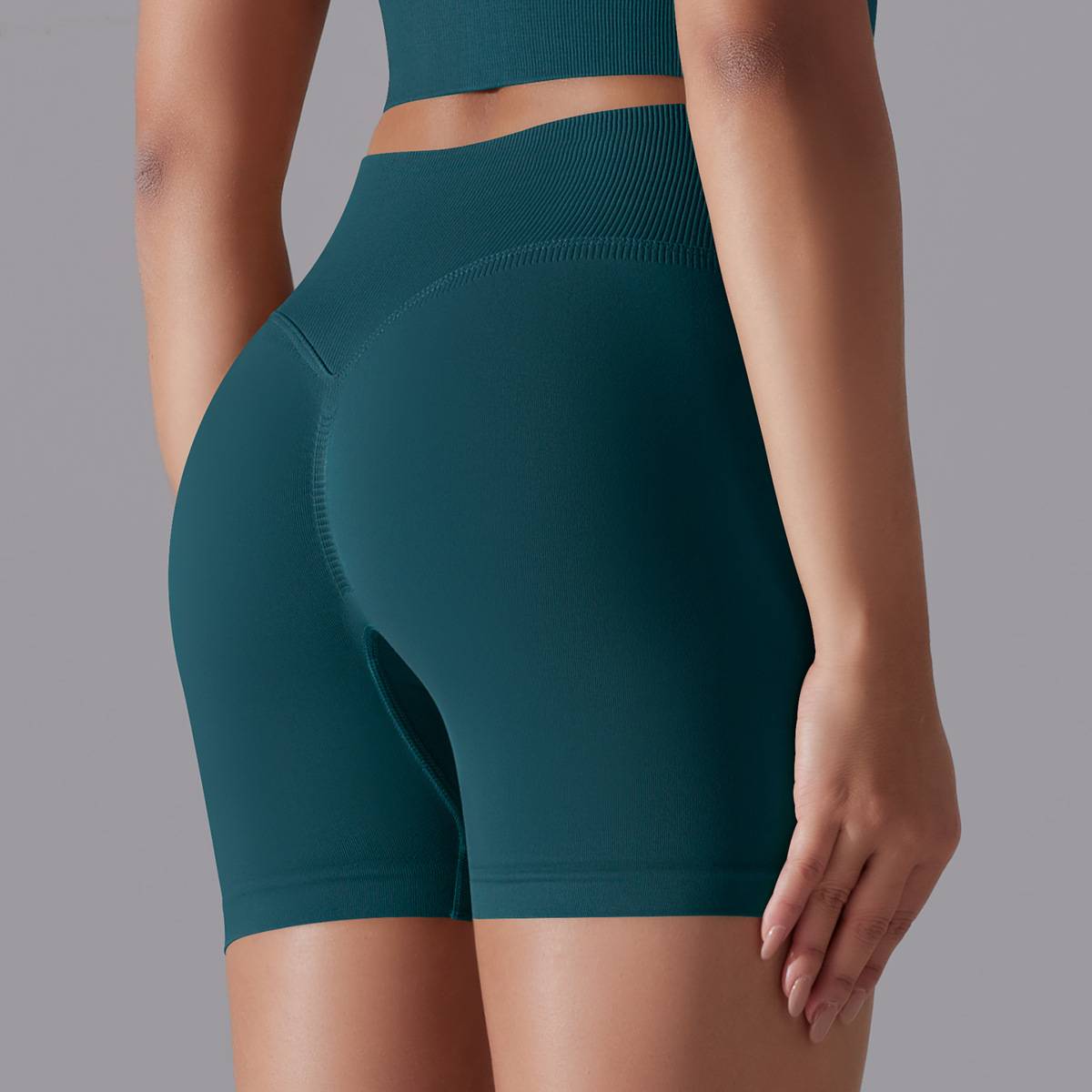 Womens Sports Yoga 90% nylon 10%spandex Seamless Shorts Y-6632 print logo 46