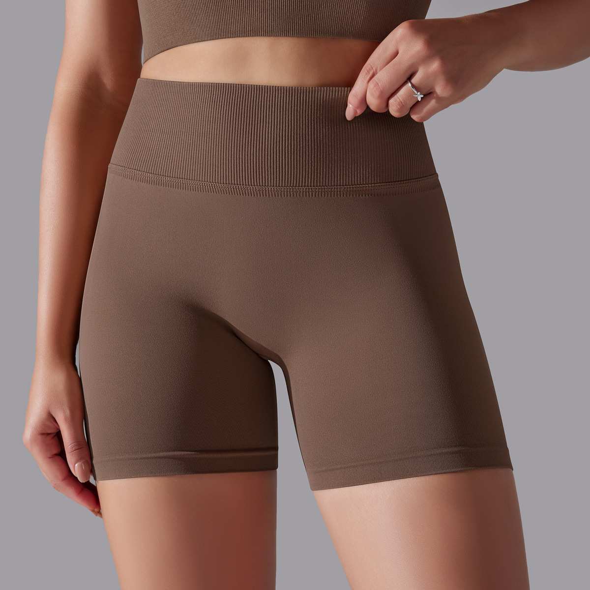 Womens Sports Yoga 90% nylon 10%spandex Seamless Shorts Y-6632 print logo 62