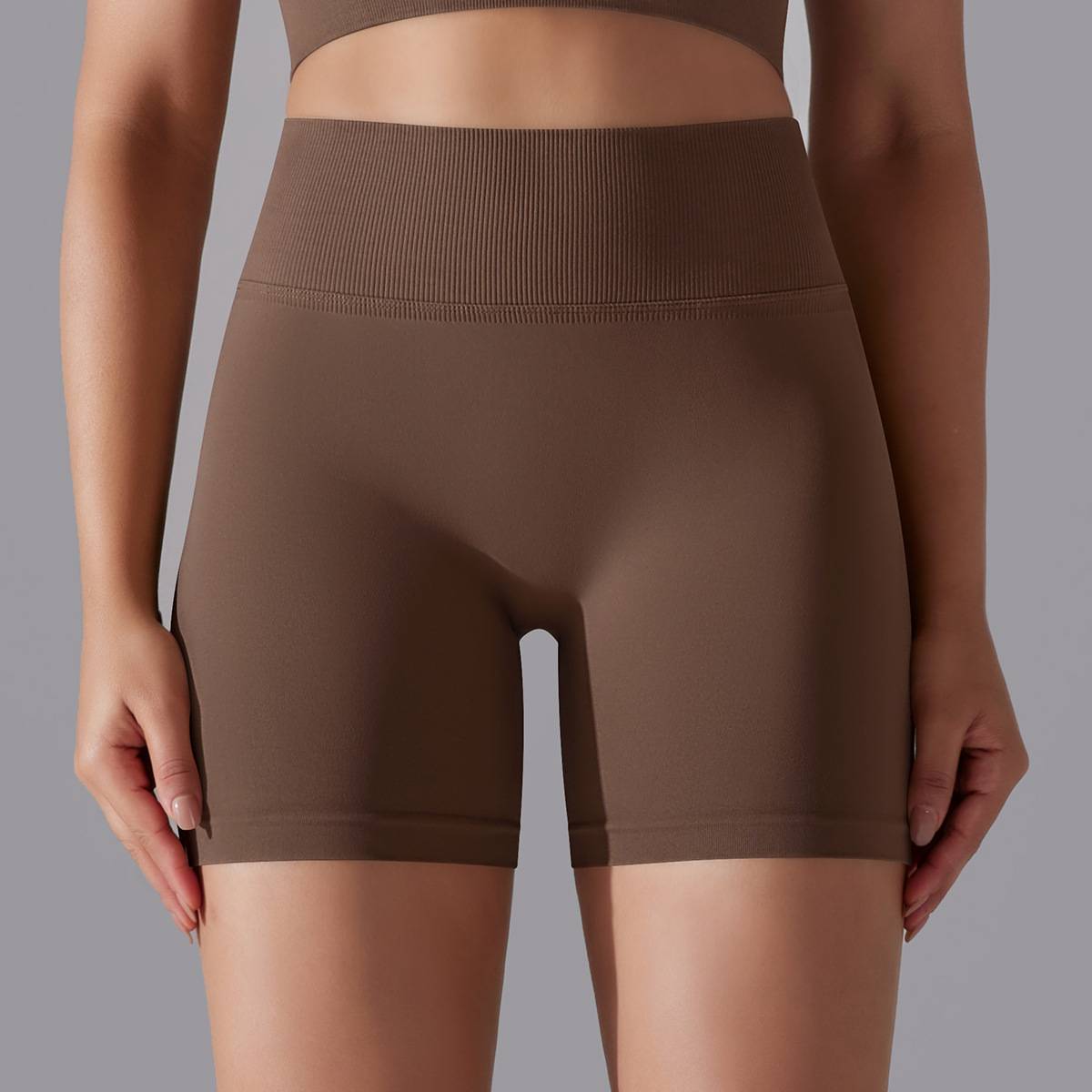 Womens Sports Yoga 90% nylon 10%spandex Seamless Shorts Y-6632 print logo 58