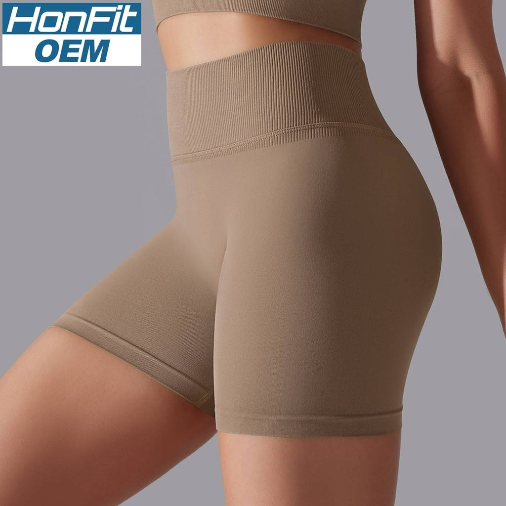 Womens Sports Yoga 90% nylon 10%spandex Seamless Shorts Y-6632 print logo 31