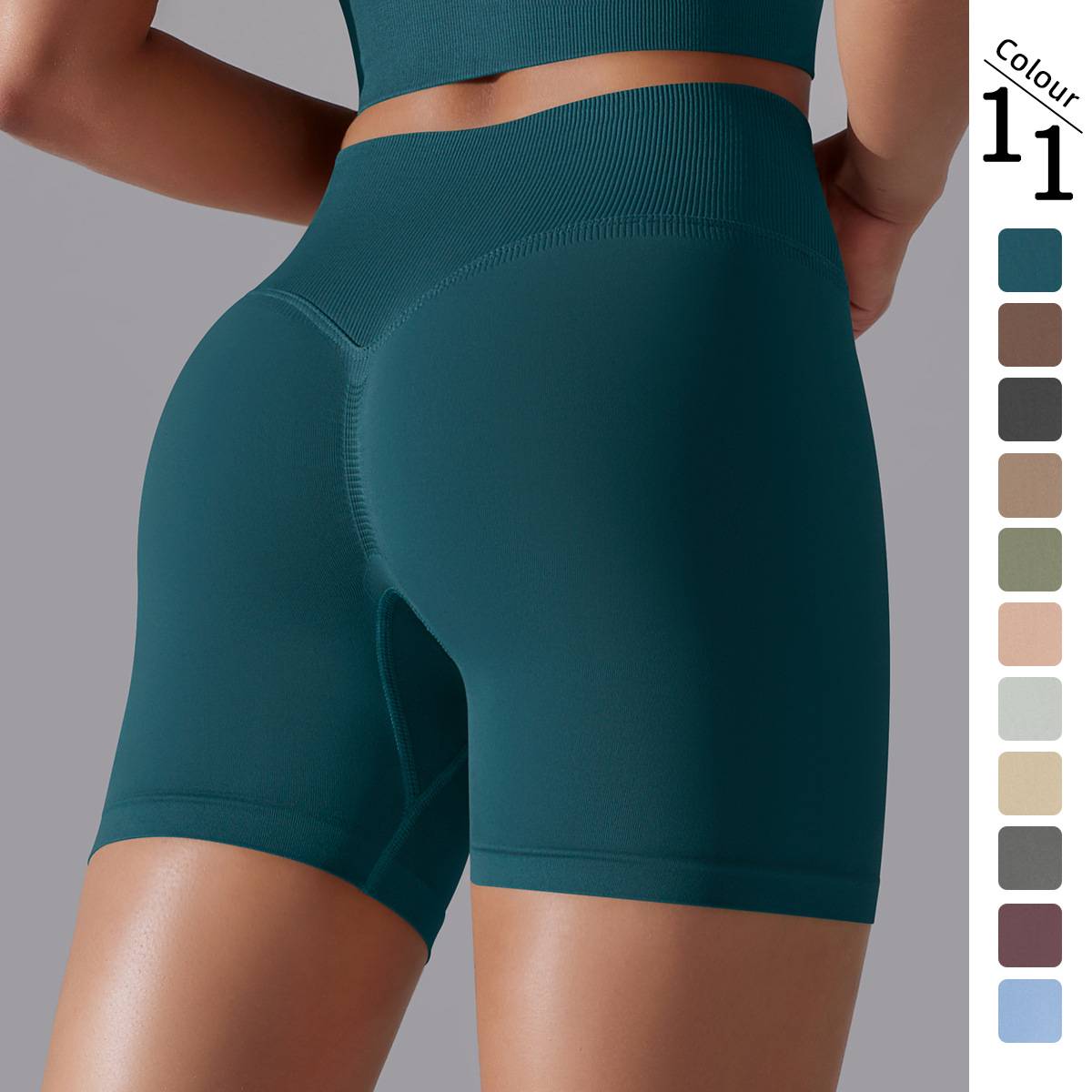 Womens Sports Yoga 90% nylon 10%spandex Seamless Shorts Y-6632 print logo 15