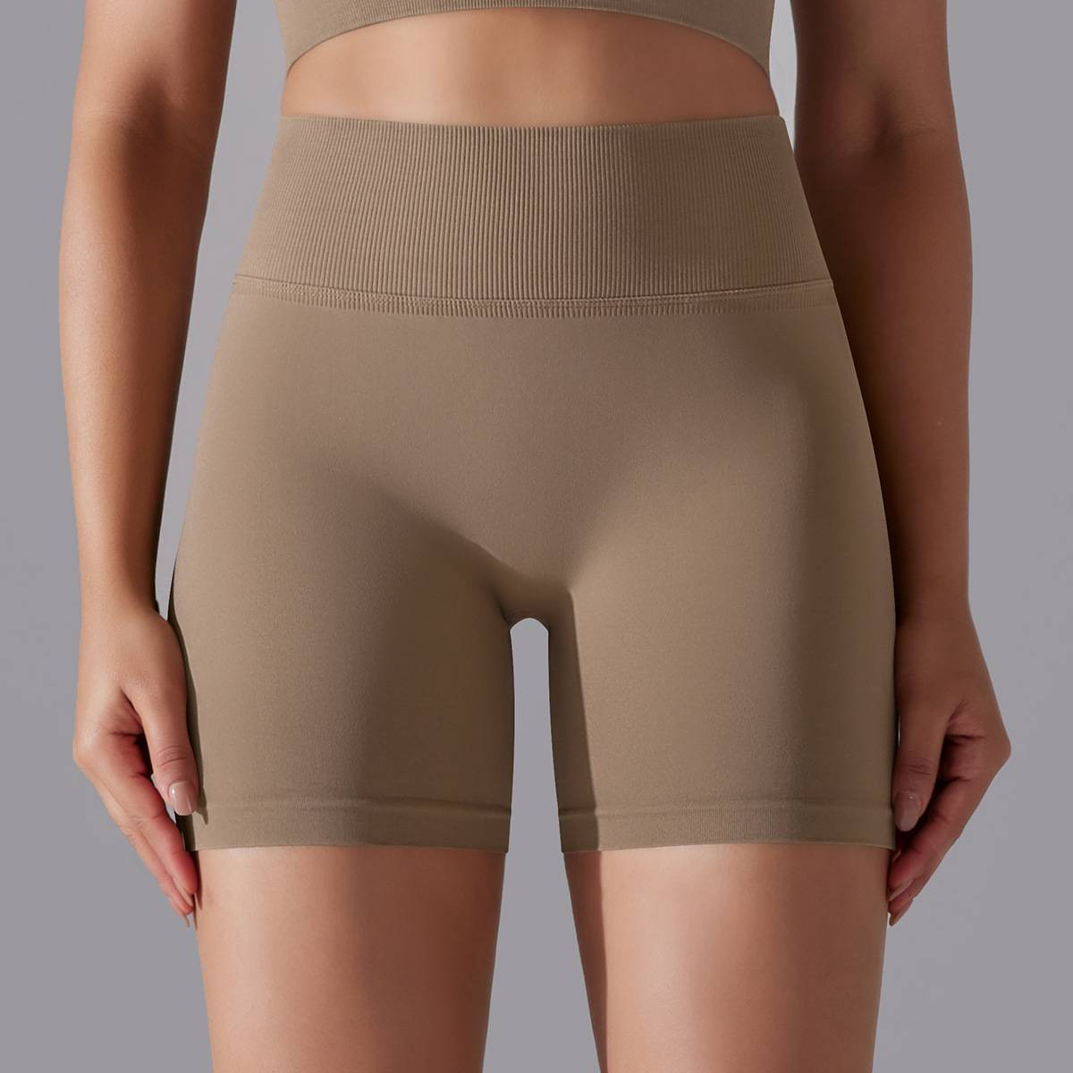 Womens Sports Yoga 90% nylon 10%spandex Seamless Shorts Y-6632 print logo 87