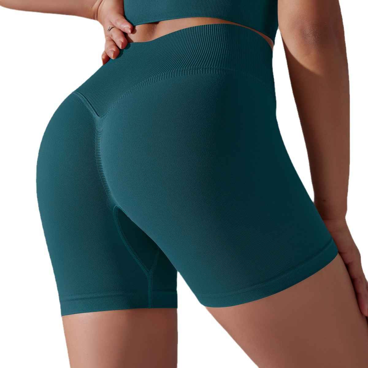 Womens Sports Yoga 90% nylon 10%spandex Seamless Shorts Y-6632 print logo 19