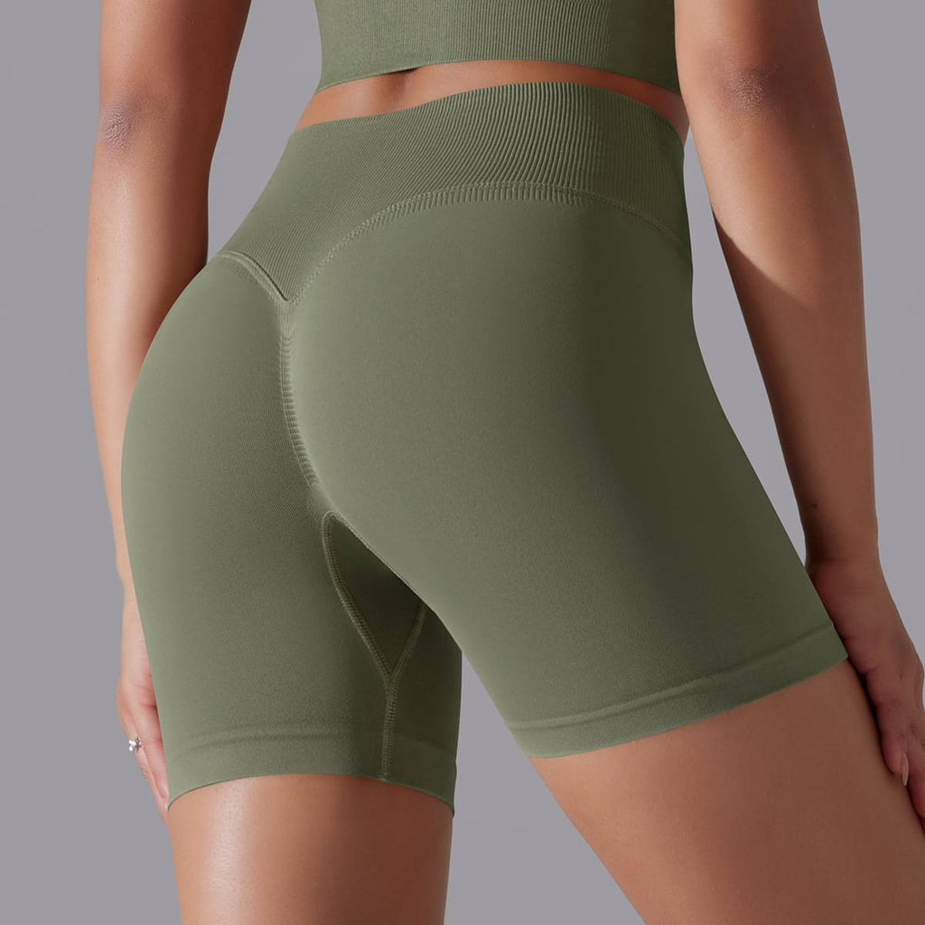 Womens Sports Yoga 90% nylon 10%spandex Seamless Shorts Y-6632 print logo 7