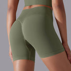 Womens Sports Yoga 90% nylon 10%spandex Seamless Shorts Y-6632 print logo 7