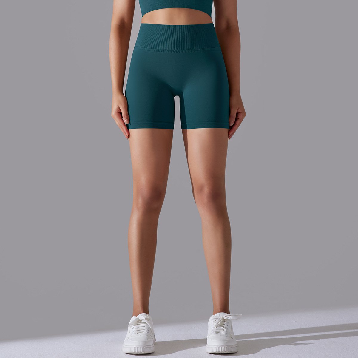 Womens Sports Yoga 90% nylon 10%spandex Seamless Shorts Y-6632 print logo 16