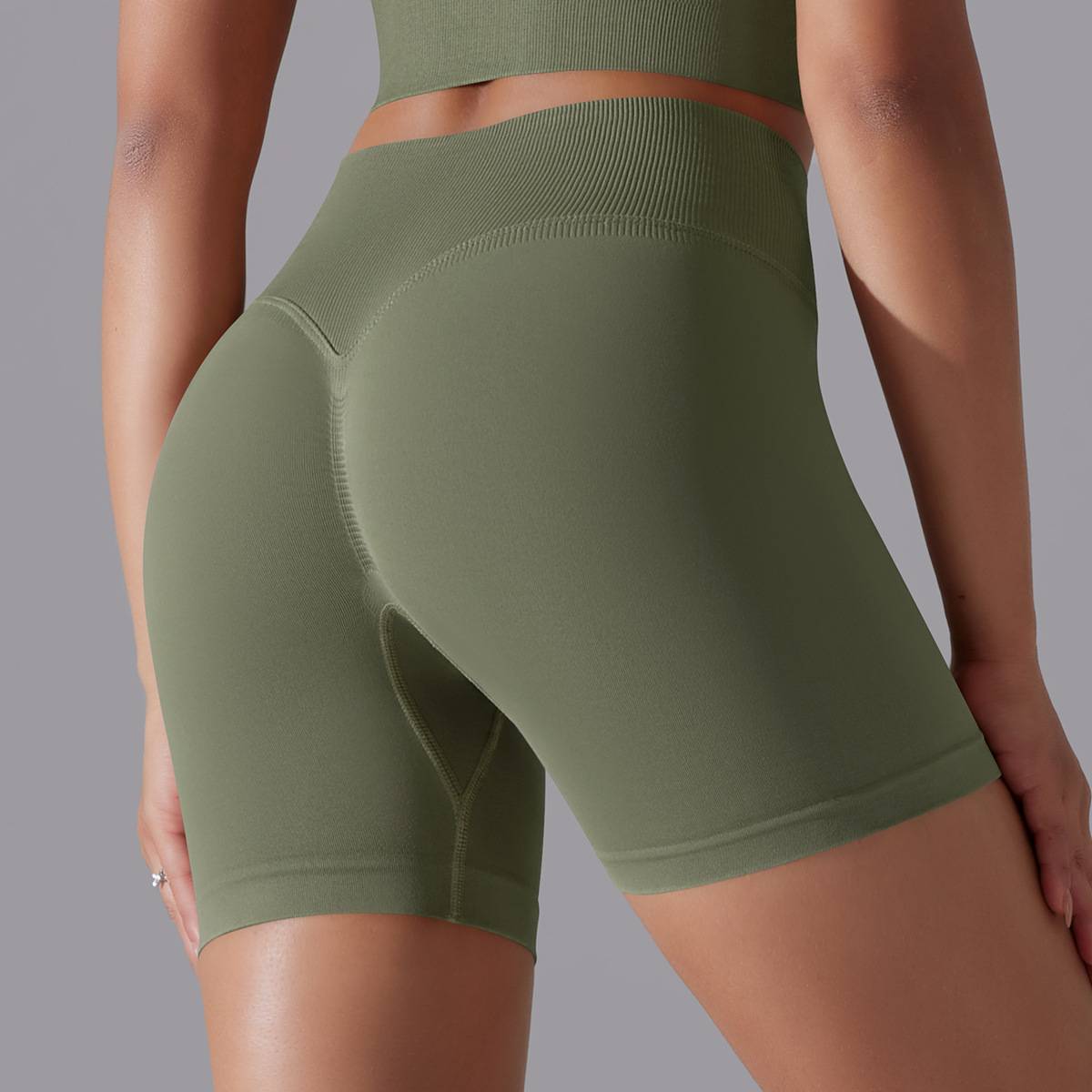 Womens Sports Yoga 90% nylon 10%spandex Seamless Shorts Y-6632 print logo 24