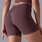 Womens Sports Yoga 90% nylon 10%spandex Seamless Shorts Y-6632 print logo 12