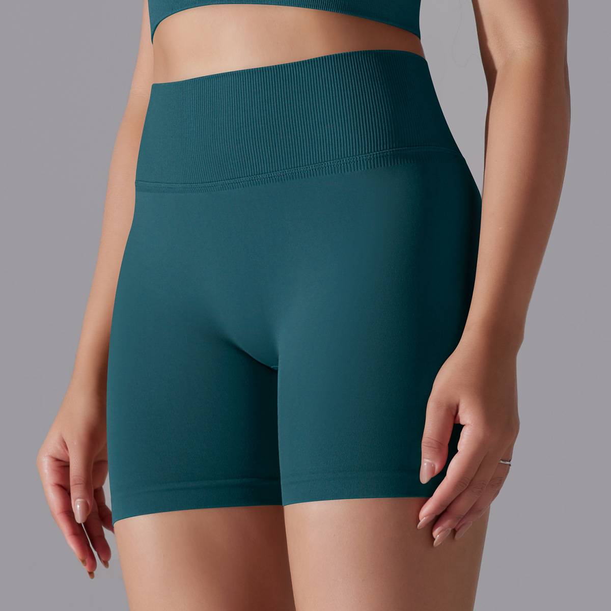 Womens Sports Yoga 90% nylon 10%spandex Seamless Shorts Y-6632 print logo 44