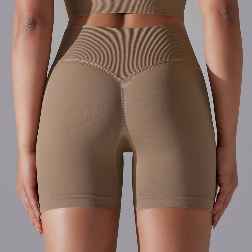 Womens Sports Yoga 90% nylon 10%spandex Seamless Shorts Y-6632 print logo 88