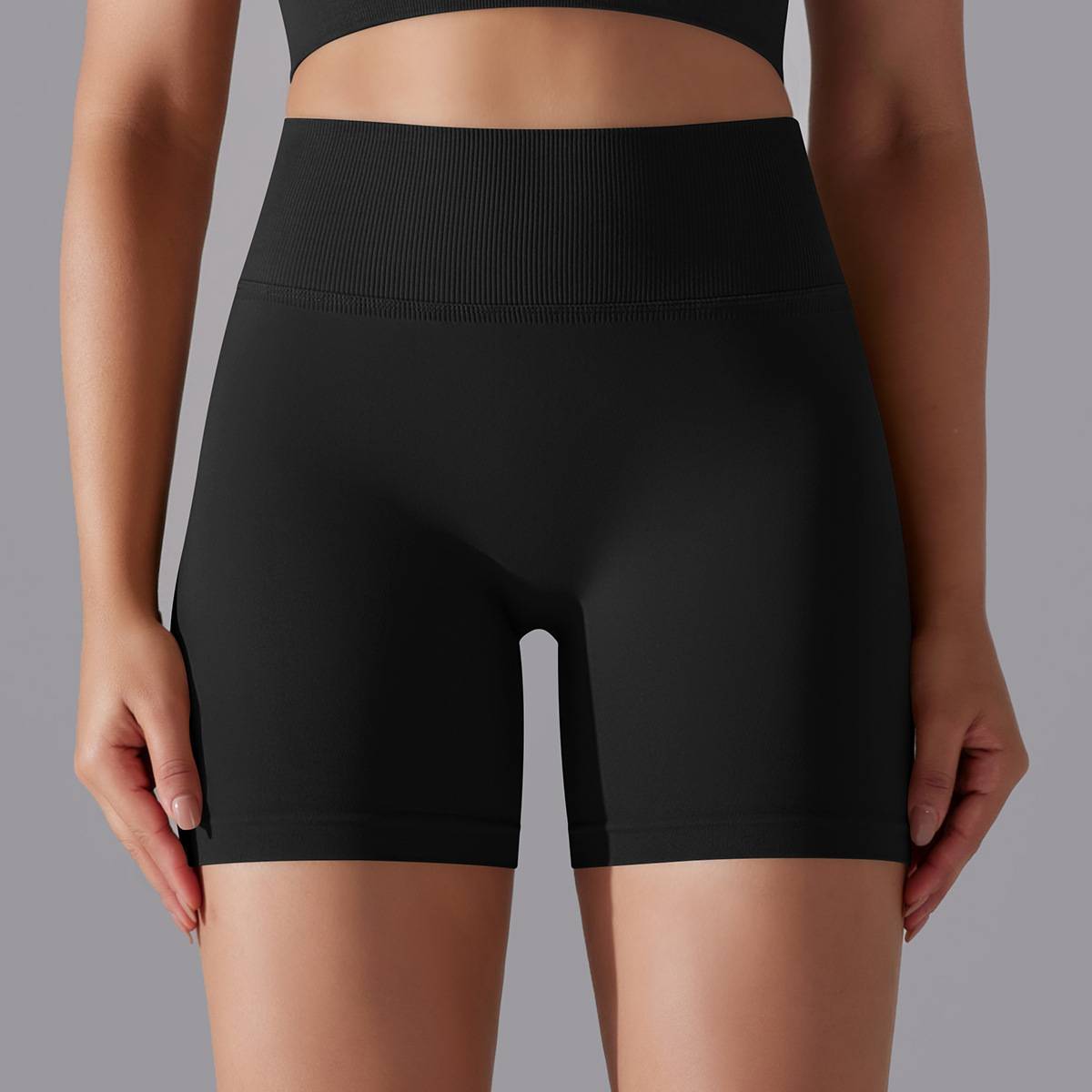 Womens Sports Yoga 90% nylon 10%spandex Seamless Shorts Y-6632 print logo 72