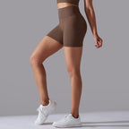 Womens Sports Yoga 90% nylon 10%spandex Seamless Shorts Y-6632 print logo 48