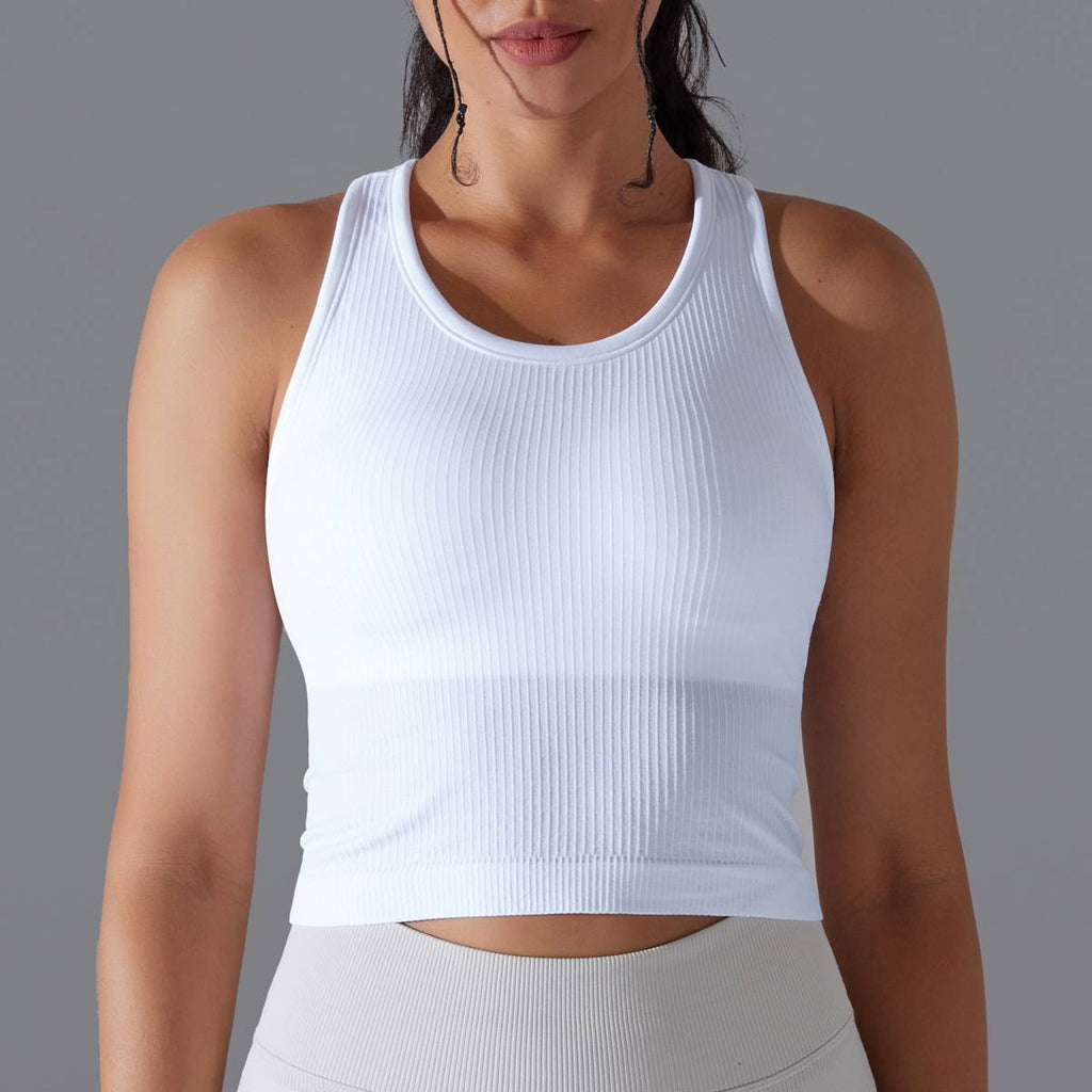 Womens Sports Fitness 90%Nylon 10%Spandex Tank Top Y-6633 print logo 29