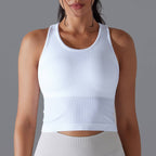 Womens Sports Fitness 90%Nylon 10%Spandex Tank Top Y-6633 print logo 29