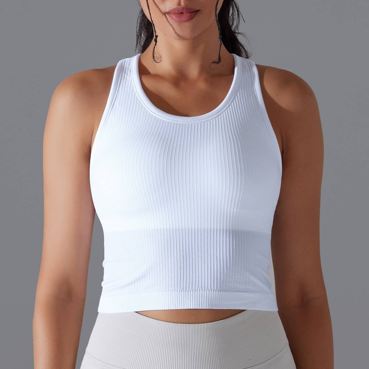 Womens Sports Fitness 90%Nylon 10%Spandex Tank Top Y-6633 print logo 29