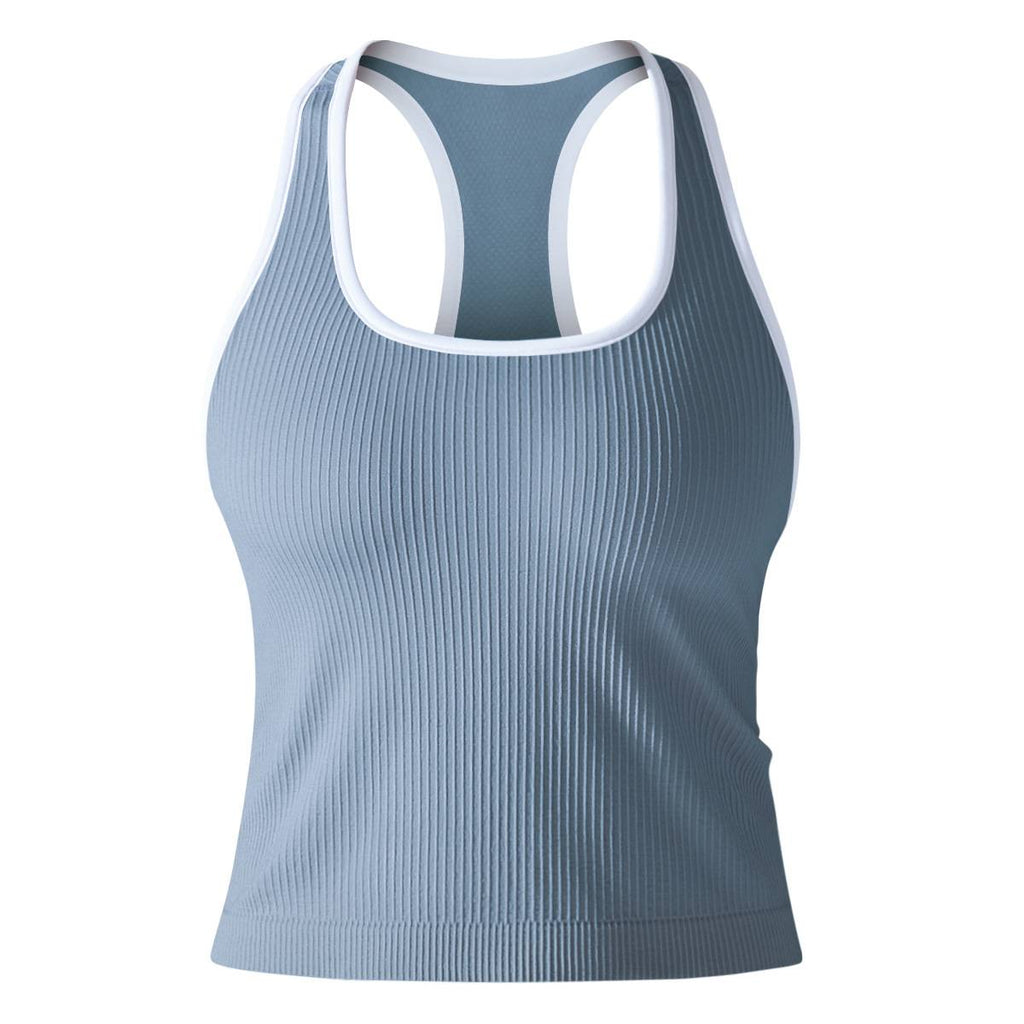 Womens Sports Fitness 90%Nylon 10%Spandex Tank Top Y-6633 print logo 21