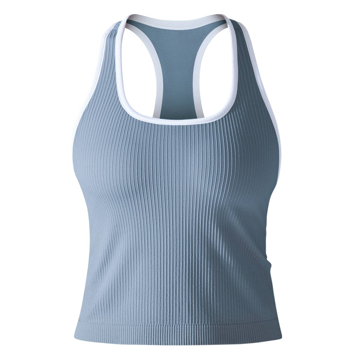 Womens Sports Fitness 90%Nylon 10%Spandex Tank Top Y-6633 print logo 21