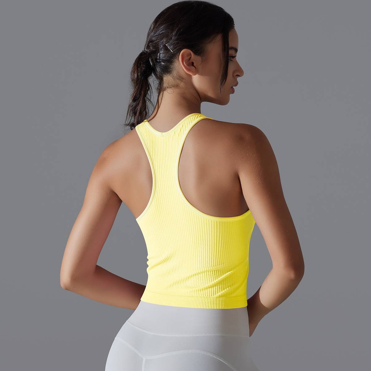 Womens Sports Fitness 90%Nylon 10%Spandex Tank Top Y-6633 print logo 85