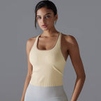 Womens Sports Fitness 90%Nylon 10%Spandex Tank Top Y-6633 print logo 45