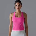 Womens Sports Fitness 90%Nylon 10%Spandex Tank Top Y-6633 print logo 73
