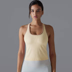 Womens Sports Fitness 90%Nylon 10%Spandex Tank Top Y-6633 print logo 41