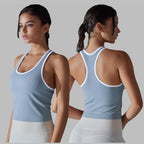 Womens Sports Fitness 90%Nylon 10%Spandex Tank Top Y-6633 print logo 25